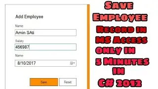 How to Make in C# Add Employee Record in Microsoft Access 2012