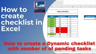 How to create checklist in Excel | Checklist in excel | Dynamic checklist in excel