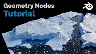 Polar Landscape with Icebergs and Ocean - Blender Geometry Nodes Tutorial