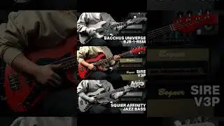 Bacchus Universe Series BJB-1-RSM VS Sire V3P VS Squier Affinity Jazz Bass Demo