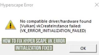 How to fix Hyper scape VK error Initialization fixed