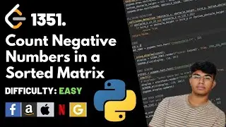 Count Negative Numbers in a Sorted Matrix | Leet code 1351 | Theory explained + Python code