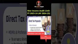 New Tax Audit Limit FY 2023-24/ AY 2024-25