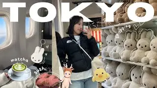JAPAN VLOG ˚⟡ shopping in tokyo 🍥 miffy store, business class, sushi w/ friends, don quijote