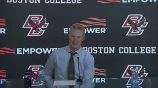 Men’s Hockey: Northeastern Press Conference (Andre Gasseau, Coach Greg Brown - Nov. 22, 2024)