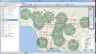 Buffers rings radii radius circle maps in Maptitude mapping software