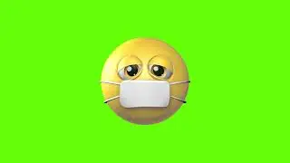 3D Mask Face Emoji Loop Green Screen Animation | Royalty-Free