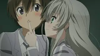 Inside a locker room with your crush | Haiyore! Nyaruko-san | anime harem moments