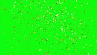 Golden Direction Confetti Explosion on Chroma Key Green Screen