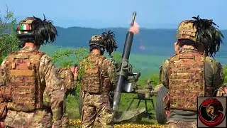 Italian Bersaglieri 120mm Mortar Teams Firing