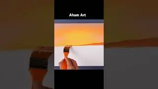 Acrylic painting | Sunset beach scene 