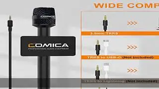 comica Handheld Interview Microphone, HRM-S 3.5mm TRRS Cardioid Condenser Reporter Microphone for R