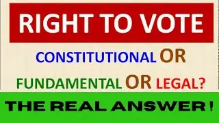 What is Right To Vote ?|Question Settled |Landmark Judgement |Anoop Barnwal vs UOI | CJI Chandrachud