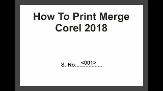 Print Merge  Corel 2018