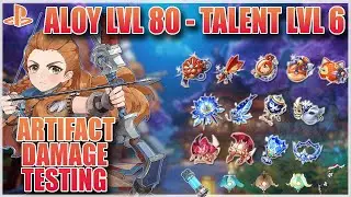 Aloy Build Potential - Testing Out Artifact Sets Damage |Level 80 Talent 6 | Genshin Impact Gameplay