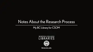 Notes About the Research Process