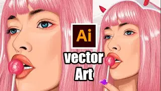 how to make vector portrait in illustrator | Vector Art