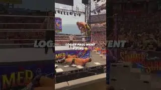 Logan Paul frog splash through table #wwe #summerslam #loganpaul