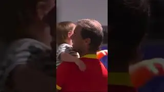 Baby Rafa Nadal giving his dad a hug before his doubles match today ❤️ #Paris2024