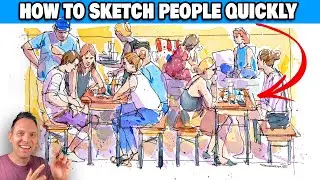 How To Draw PEOPLE Quickly In Groups | Urban Sketching Tutorial