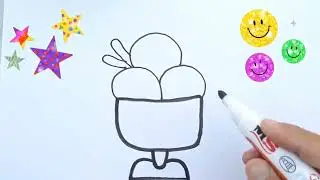 Балдар үчүн балмуздак тартуу, draw ice cream for kids, رسم الآيس كريم للأطفال