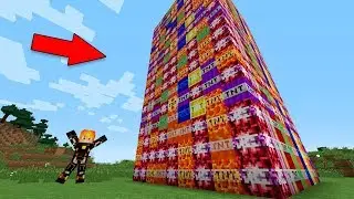 НУБ ВЗОРВАЛ ОГРОМНЫЙ THT СТОЛБ 10000 ДИНАМИТ БАШНЯ В МАЙНКРАФТ 100% TROLLING TNT MINECRAFT