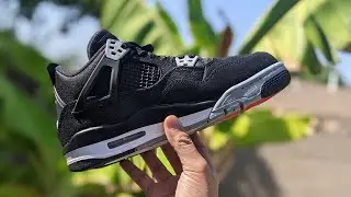 Air Jordan 4 Black Canvas Unboxing DH7138-006