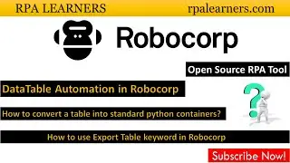 How to convert a table into standard python containers Robocorp | DataTable Automation Robocorp