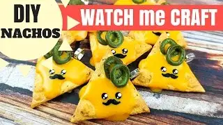 🧀DIY Kawaii Mustache Nacho Charm-Watch Me Craft-Polymer Clay Tutorial