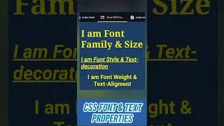 CSS Font & Text Properties 