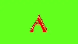 Green Screen/A Alphabet/ A-Z Alphabet in green Screen/Fire Effect Alphabet/Green Screen Characters