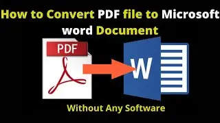 How to Convert PDF file to Microsoft word Document |  PDF to Microsoft word | step by step Guide