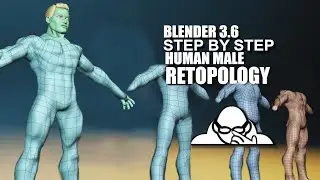 How To Retopologlize A Human Male Torso Mesh Blender 3.6 Make a High Poly Mesh into a Low Poly Mesh