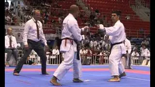 Team Kumite semi final Moreira BRA vs Ray Tio CAN 5th match