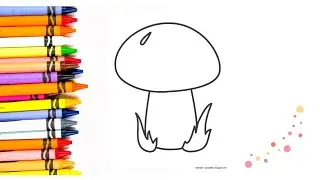 We can draw a mushroom easily.Как нарисовать гриб