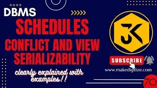 70 || DBMS ||Transaction Management | Serializability | Conflict and VIEW serializability | examples