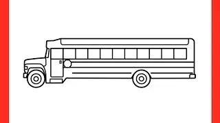 How to draw a SCHOOL BUS step by step / drawing American school bus easy