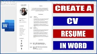 Create a CV or Resume in Word | Microsoft Word Tutorials