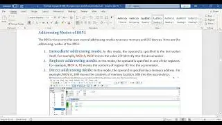 Addressing Modes of 8051 Microcontroller by using Assembly Language