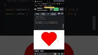 Create a Heart Icon with HTML and CSS in less than one minute #shorts