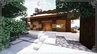 Minecraft : How to build a snowy cabin (EASY)