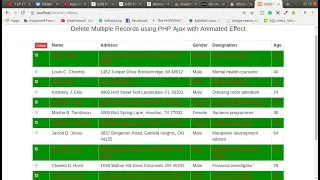 Delete Multiple Records using PHP Ajax with Animated Effect