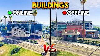 GTA 5 ONLINE VS GTA 5 OFFLINE (COMPARING MAP BUILDINGS)