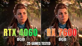 Nvidia RTX 4060 vs AMD RX 7600 Gaming Test | 25 Games Test