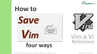 Save Vim - Learn vim save and quit with four vim commands