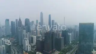 Guangzhou City Skyline. Guangdong, China. Aerial Drone View | Stock Footage - Envato elements