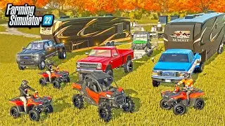 CAMPING WITH NEW TOY-HAULERS & ATV RIDING! (ROLEPLAY) | FARMING SIMULATOR 22