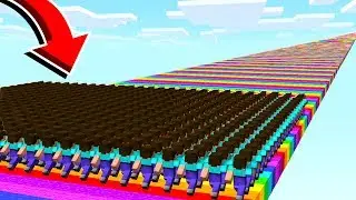 500 FANS vs INFINITE RAINBOW MINECRAFT ROAD!
