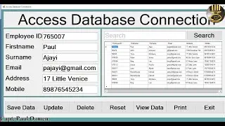 How to Create an Employee Access Database Connection with Save, Update, Delete in C# - Part 2 of 2