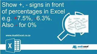 Excel show plus (+) or minus (-)  sign in front of percentage (or number), and make 0% appear as -